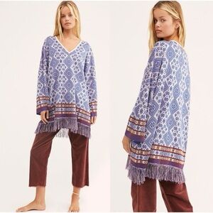 Free People It's a Cinch Poncho in ivory combo